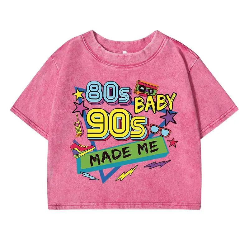 80 90S Hip-Hop Music Printing Female Washed Short T Shirt Summer Casual Tshirt Street Hip Hop Clothes Fashion Loose Distress Tee