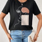 100% Cotton Women T-Shirts Fashion Simple Women's Face Print Tees Casual Soft Short Sleeve Tops Loose Comfortable Street Clothes