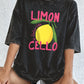 Limon Cello La Dolce Vita Prints Washed T-Shirt Women Cotton Oversize