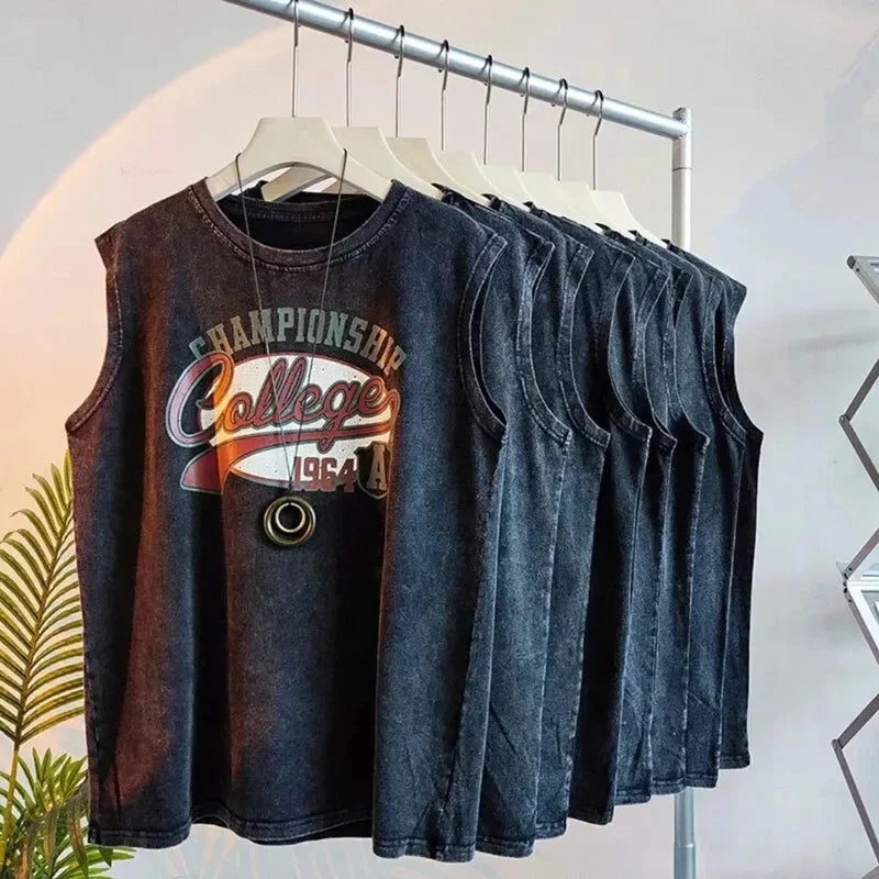 Championship Collage oversized Tank top 100% cotton