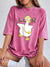 A Cute Duck Carrying A Small Bag Cotton Washed T-Shirts Womens