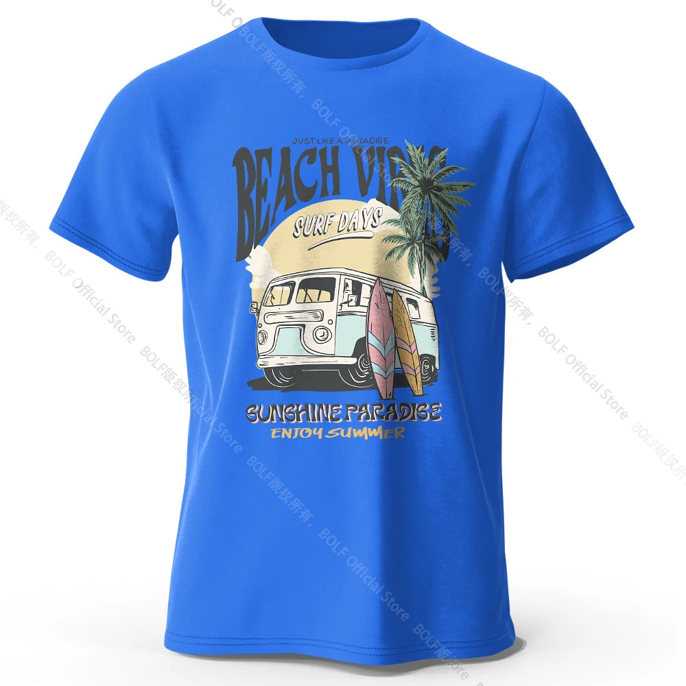 Vintage Vacation Badge – 100% Cotton Unisex T-Shirt