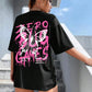 Graphic & Letter Print Crew Neck Women's Cotton T-Shirt Plus Size