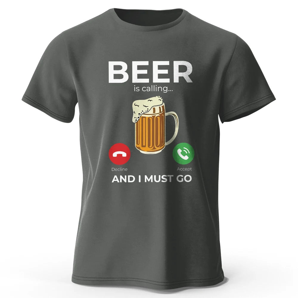 Beer Is Calling – Oversized Unisex Cotton T-Shirt