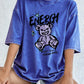 Energy Cute Bear Cotton Washed T-Shirt Womens
