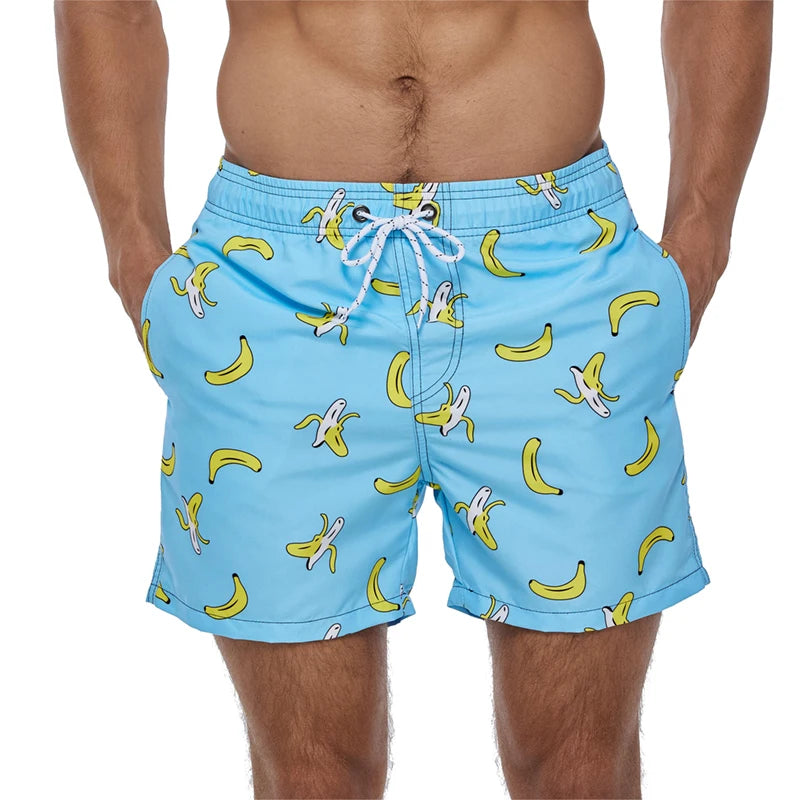 Pineapple Mens Shorts Beach Quick Dry Printing Swimsuit Mesh Liner