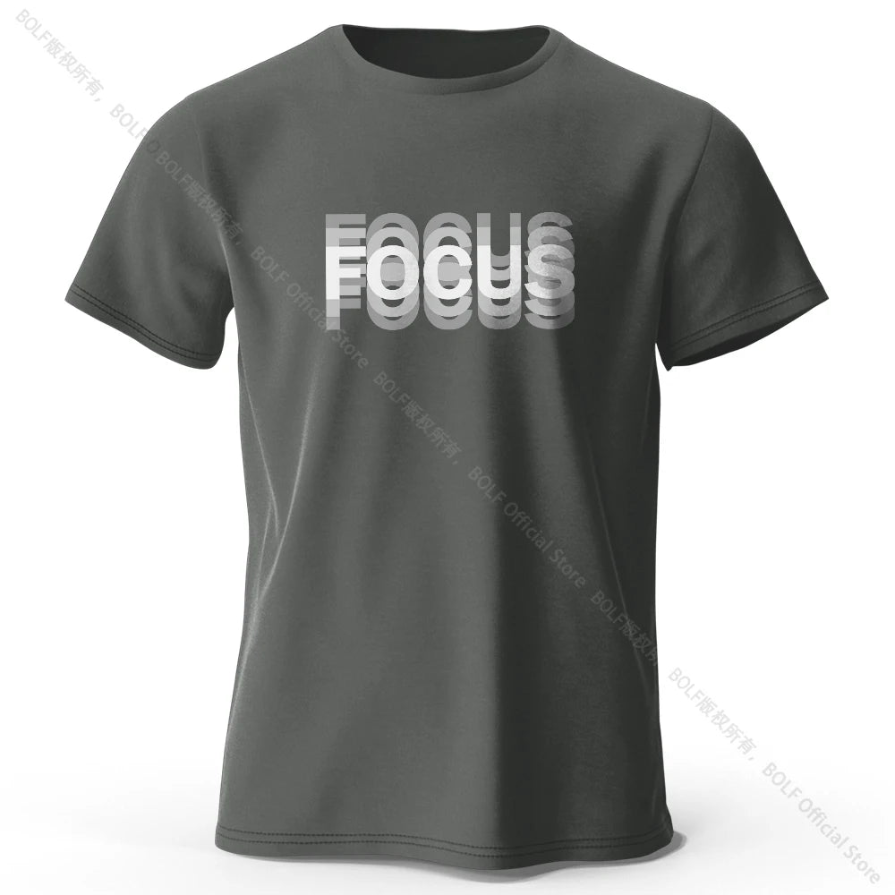 Focus Letter Minimalist 100% Cotton T-Shirt