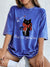 I'll Finish Them Black Cat Women's Cotton Washed T-Shirt Oversized