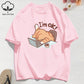 100% Cotton Womens T-Shirts Summer Fun Cat I'M Ok Printing T Shirt Comfortable Soft O-Neck Tops Holiday Casual Womans Clothes