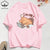 100% Cotton Womens T-Shirts Summer Fun Cat I'M Ok Printing T Shirt Comfortable Soft O-Neck Tops Holiday Casual Womans Clothes
