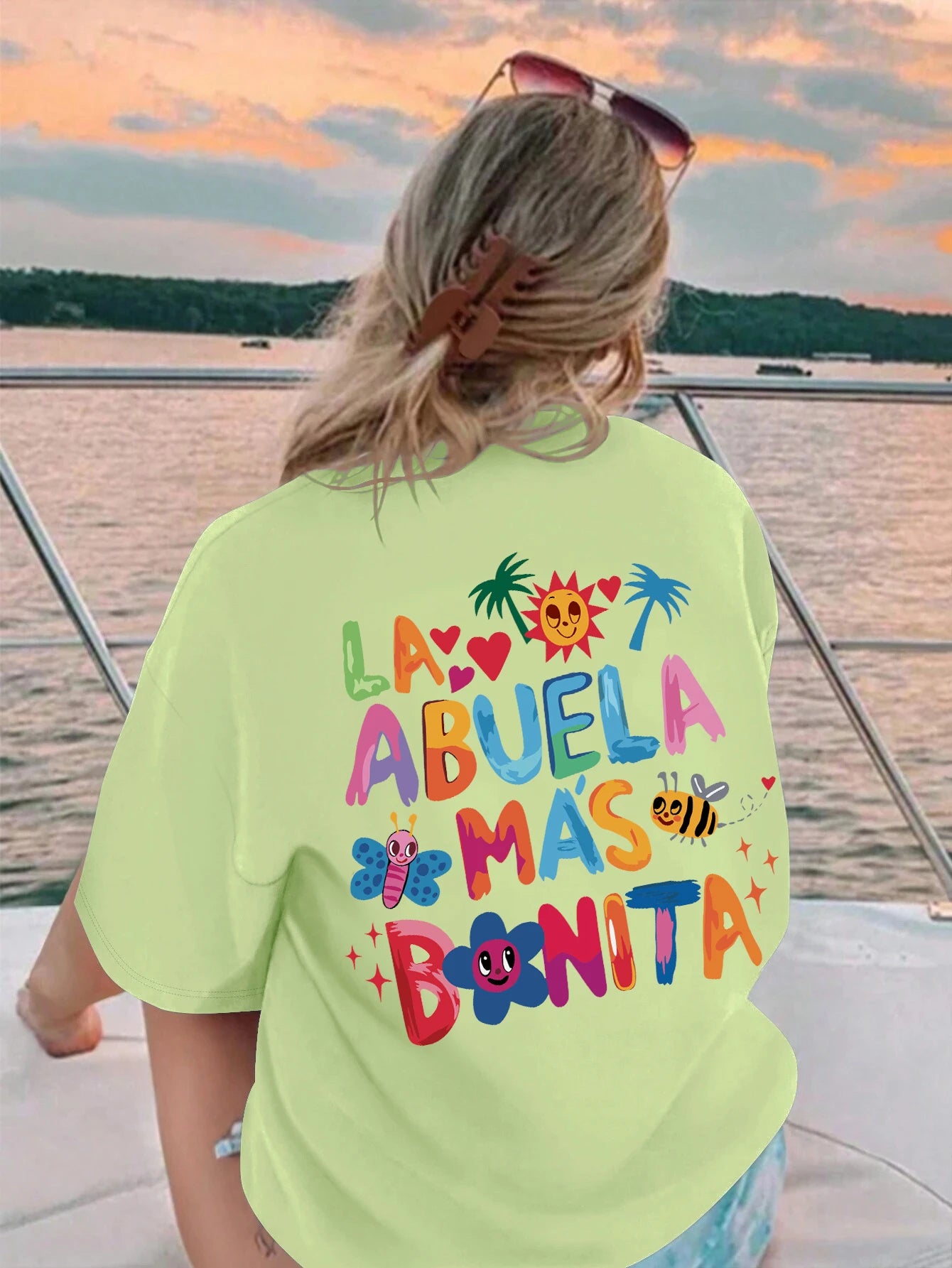 La Abuela Más Bonita Printing T Shirt Female Summer Fashion Clothes Street Breathable Short Sleeve Casual Hip Hop T-Shirts Women