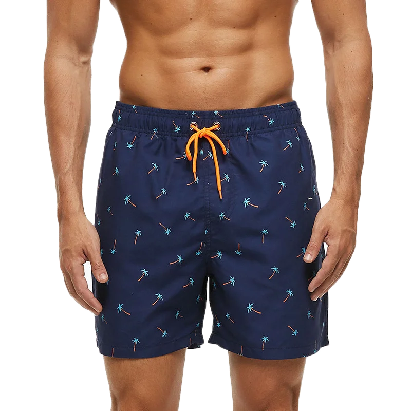 Coconut Tree  Mens Shorts Beach Quick Dry Printing Swimsuit Mesh Liner