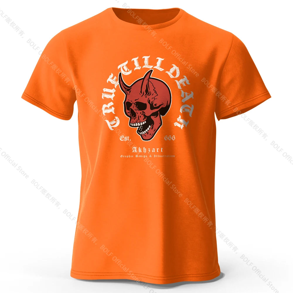 Gothic Skeleton Cotton T-Shirt