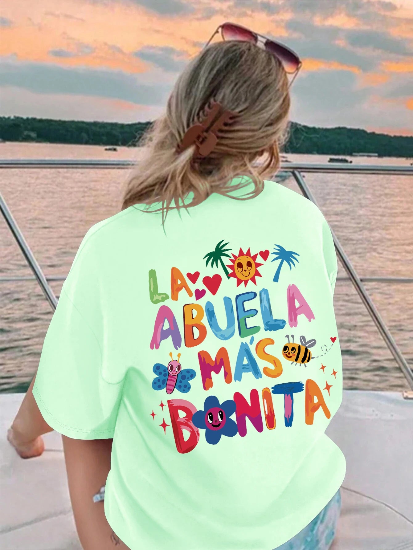La Abuela Más Bonita Printing T Shirt Female Summer Fashion Clothes Street Breathable Short Sleeve Casual Hip Hop T-Shirts Women