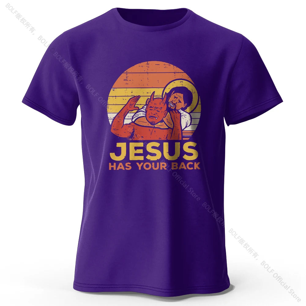 Funny Jesus Printed 100% Cotton T-Shirt