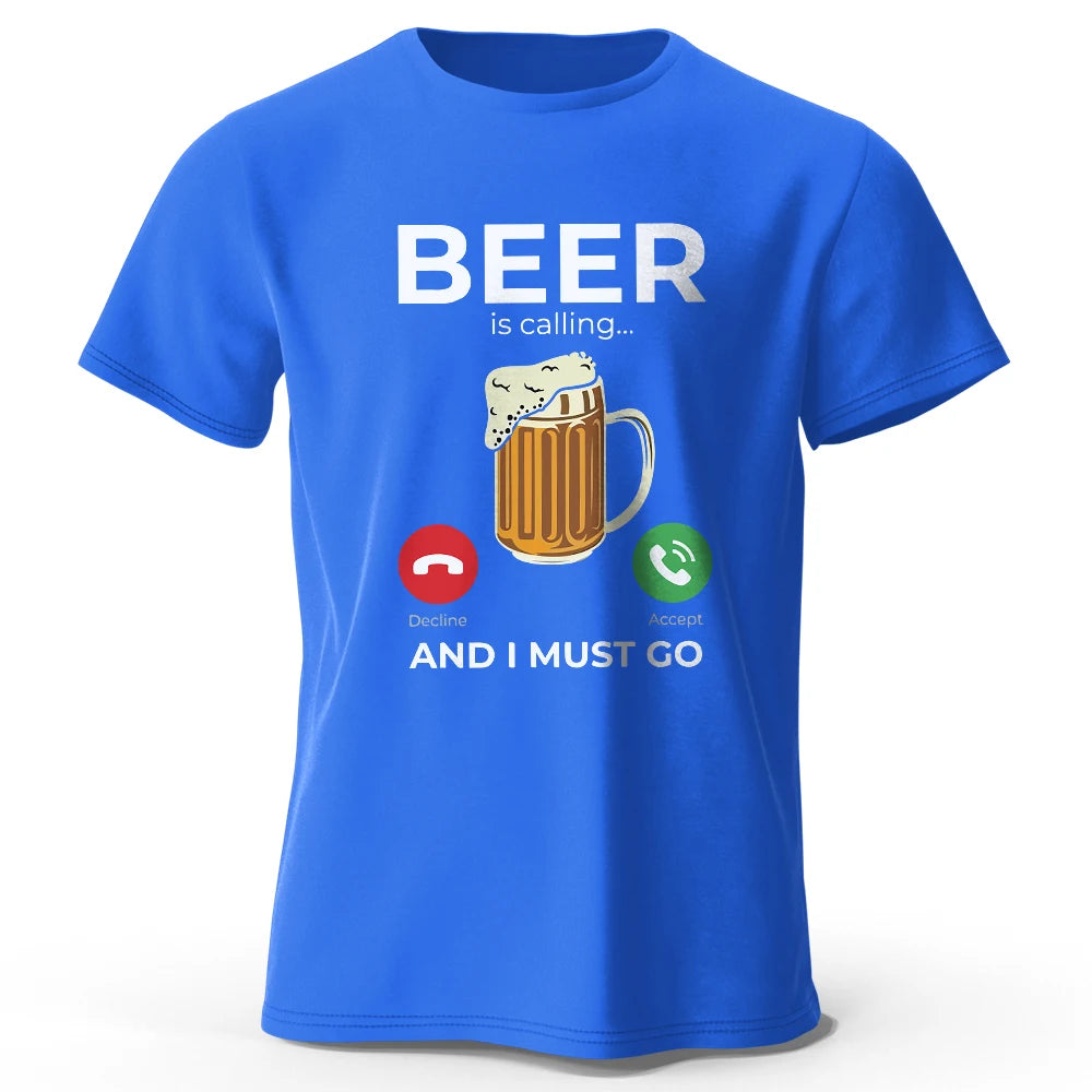 Beer Is Calling – Oversized Unisex Cotton T-Shirt