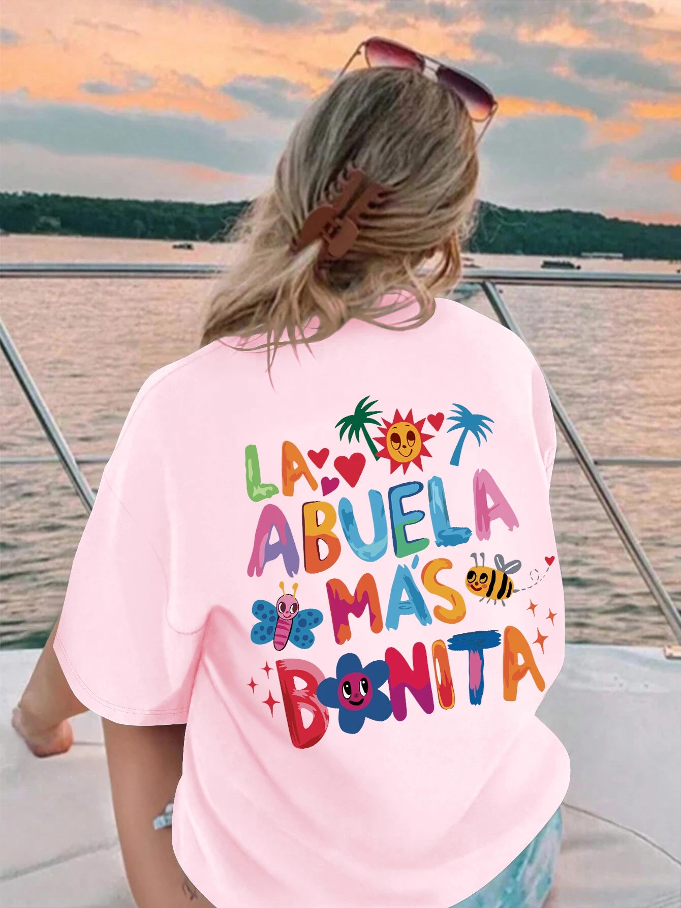 La Abuela Más Bonita Printing T Shirt Female Summer Fashion Clothes Street Breathable Short Sleeve Casual Hip Hop T-Shirts Women