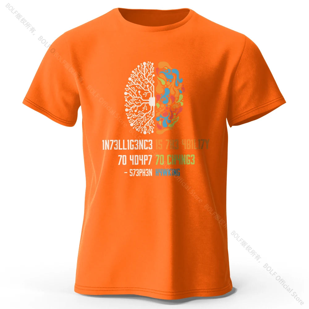 Funny Brain Power Printed 100% Cotton T-Shirt