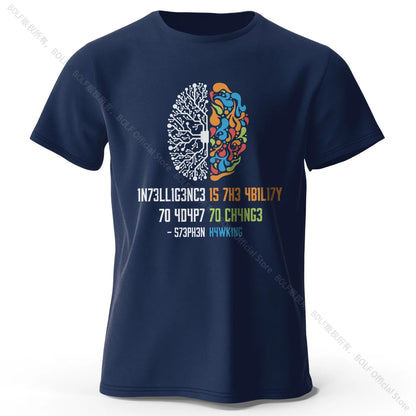 Funny Brain Power Printed 100% Cotton T-Shirt