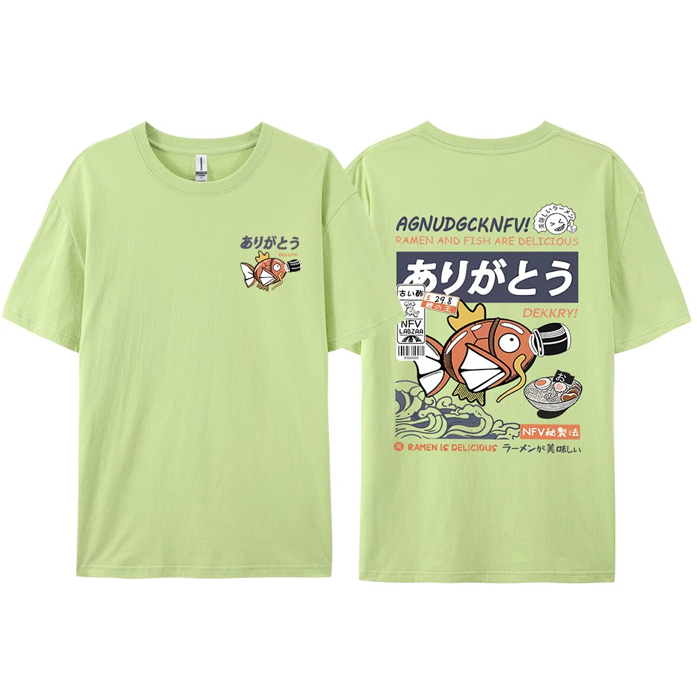 Interesting Sushi Fish Pattern Print Women T-Shirt Summer Casual T Shirts Street Hip Hop Tops Breathable Soft Clothing Female