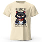 Coffee Loving Cat Print 100% Cotton T-Shirt
