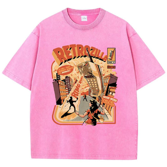 Funny Comic Printing Female Wash T Shirts Hip Hop Breathable T-Shirt Street Summer Clothes Casual Fashion Distress Tshirts Women