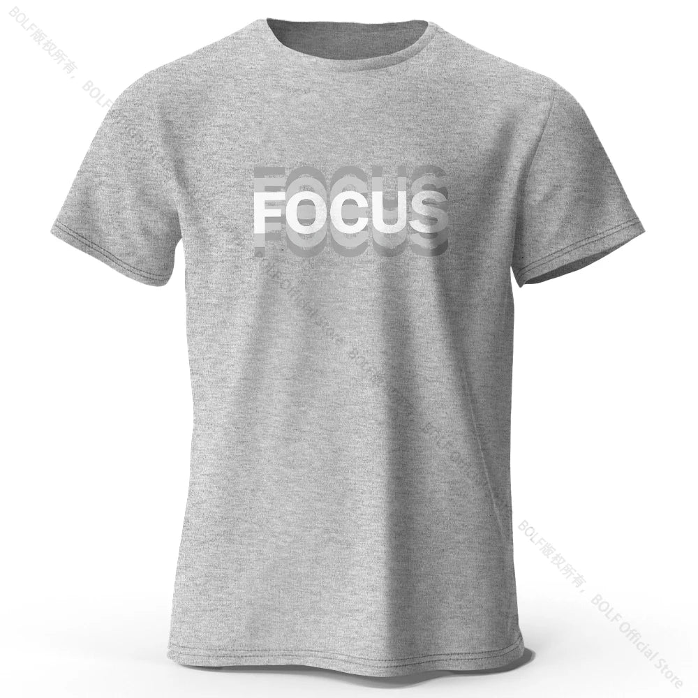 Focus Letter Minimalist 100% Cotton T-Shirt