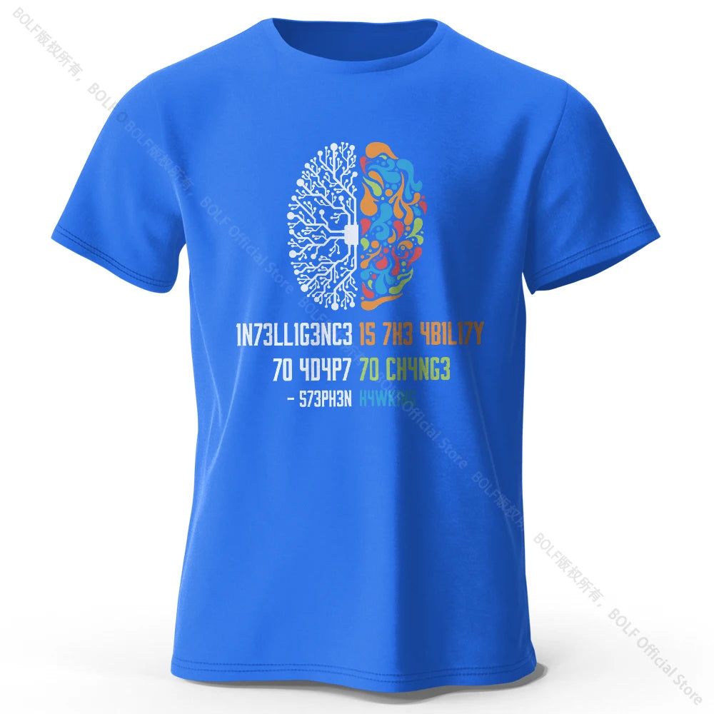 Funny Brain Power Printed 100% Cotton T-Shirt
