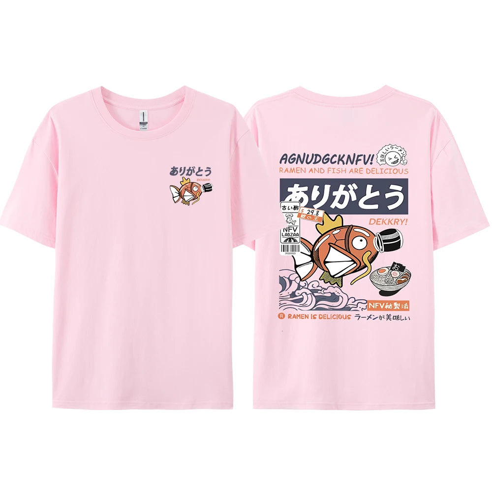 Interesting Sushi Fish Pattern Print Women T-Shirt Summer Casual T Shirts Street Hip Hop Tops Breathable Soft Clothing Female