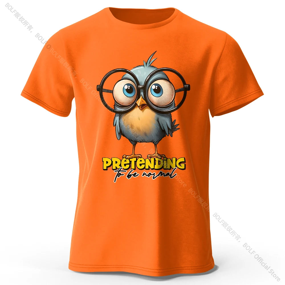 Whimsical Cartoon Bird – 100% Cotton Unisex T-Shirt