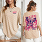 Graphic & Letter Print Crew Neck Women's Cotton T-Shirt Plus Size