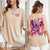 Graphic & Letter Print Crew Neck Women's Cotton T-Shirt Plus Size