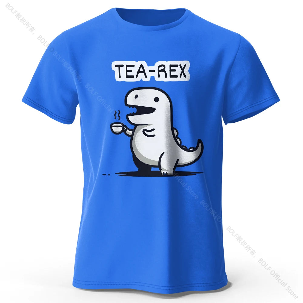Men's Tea-Rex Dinosaur Printed 100% Cotton T-Shirt