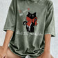 I'll Finish Them Black Cat Women's Cotton Washed T-Shirt Oversized