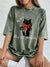 I'll Finish Them Black Cat Women's Cotton Washed T-Shirt Oversized