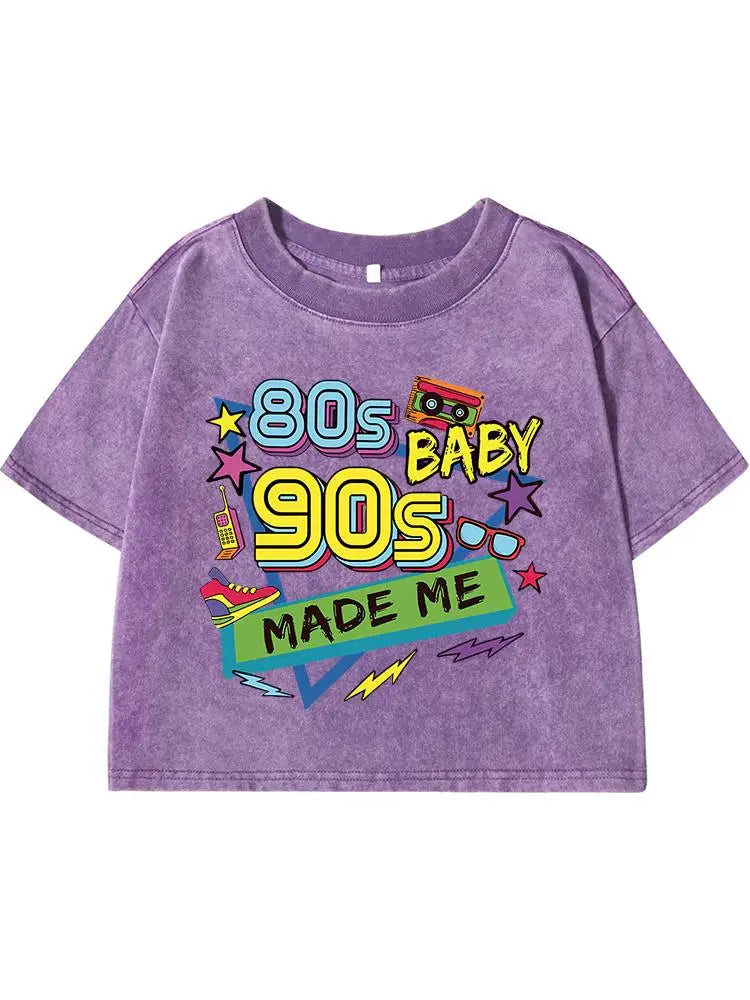 80 90S Hip-Hop Music Printing Female Washed Short T Shirt Summer Casual Tshirt Street Hip Hop Clothes Fashion Loose Distress Tee