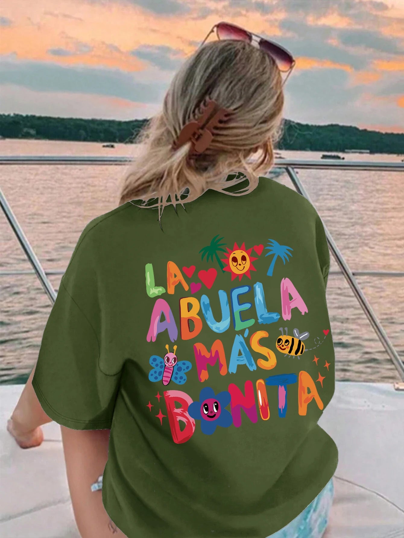 La Abuela Más Bonita Printing T Shirt Female Summer Fashion Clothes Street Breathable Short Sleeve Casual Hip Hop T-Shirts Women