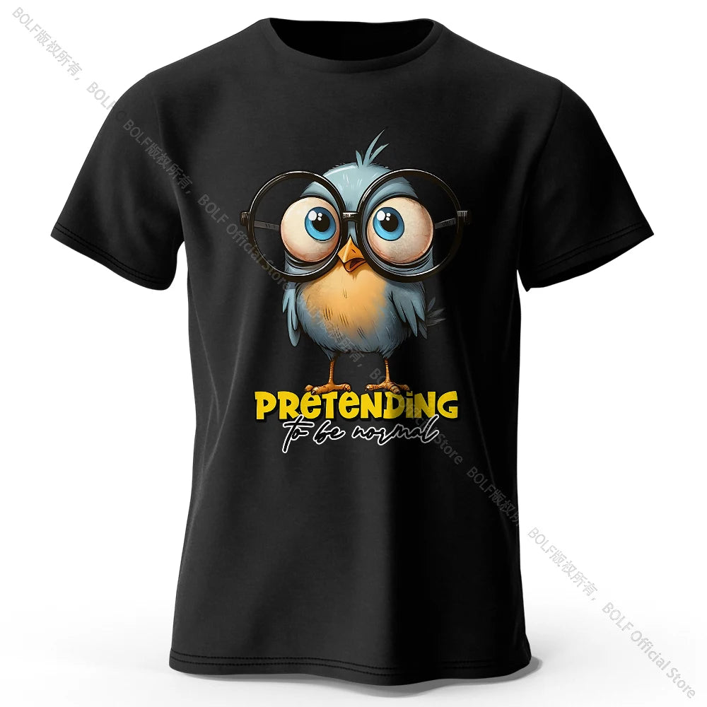 Whimsical Cartoon Bird – 100% Cotton Unisex T-Shirt