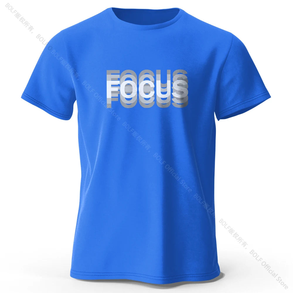 Focus Letter Minimalist 100% Cotton T-Shirt