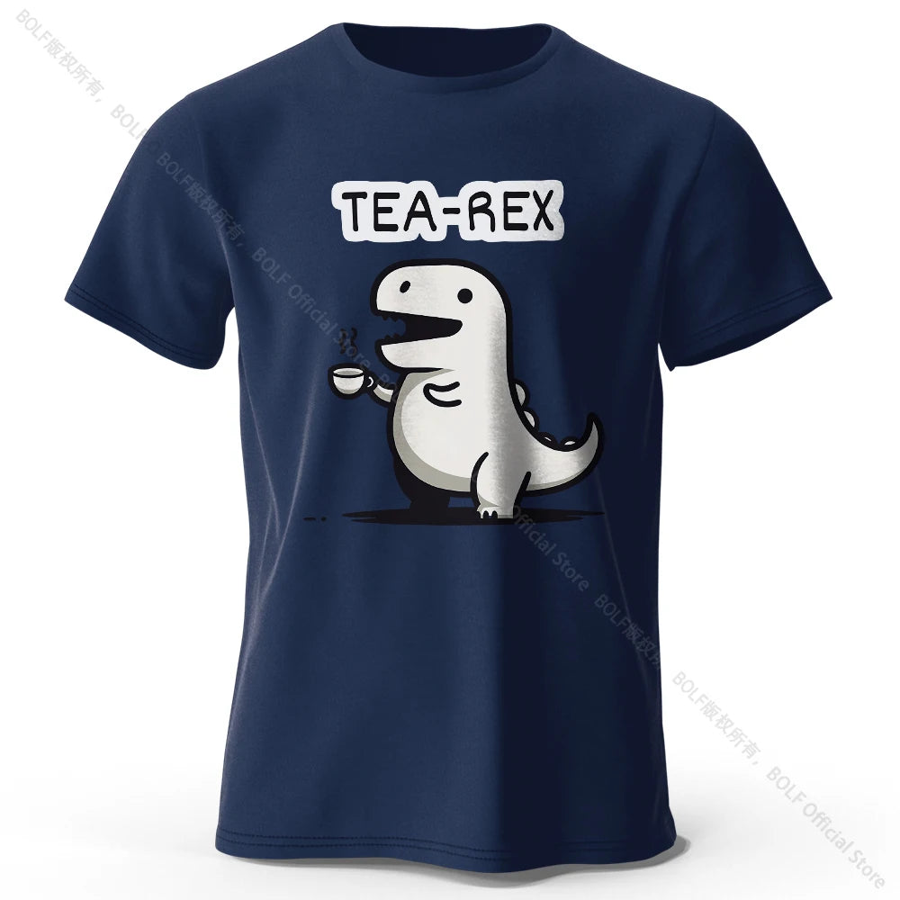 Men's Tea-Rex Dinosaur Printed 100% Cotton T-Shirt