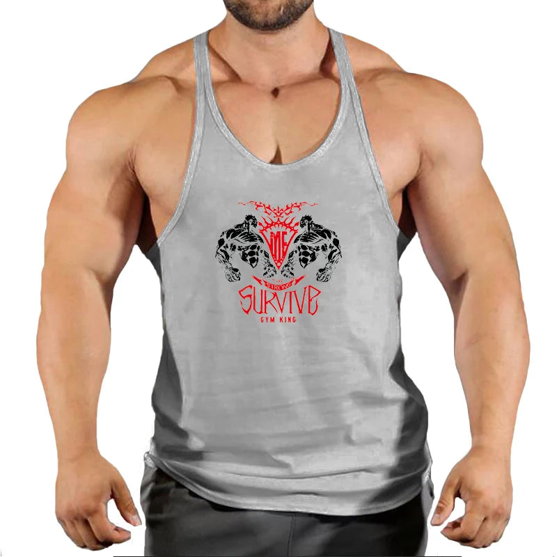 The Strong Survive Men's Gym Stringer Tank - Bodybuilding