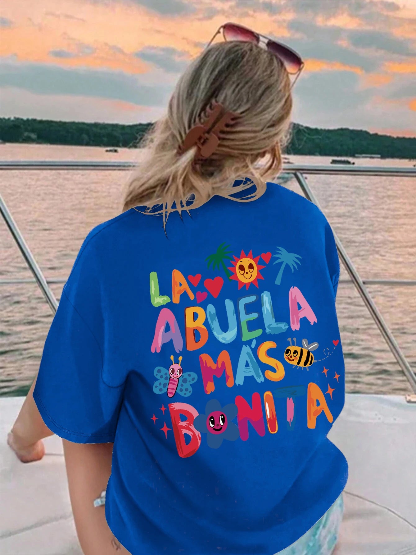 La Abuela Más Bonita Printing T Shirt Female Summer Fashion Clothes Street Breathable Short Sleeve Casual Hip Hop T-Shirts Women