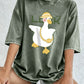 A Cute Duck Carrying A Small Bag Cotton Washed T-Shirts Womens