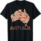 Australia Day Map T-Shirt - Kangaroo Koala Boomerang