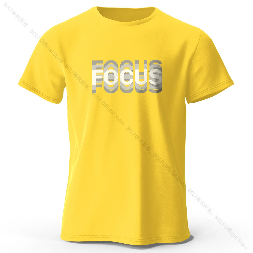 Focus Letter Minimalist 100% Cotton T-Shirt