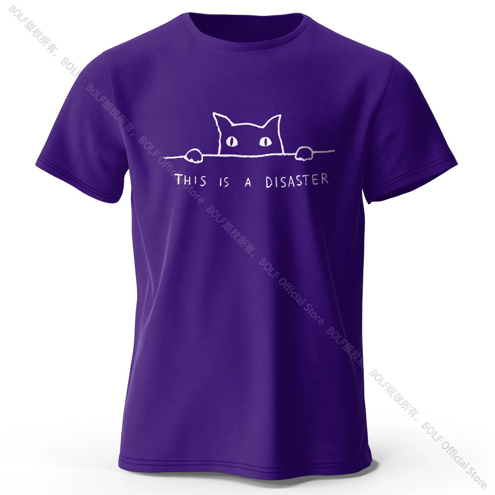 Minimalist Line Art Cat 100% Cotton Unisex T-Shirt