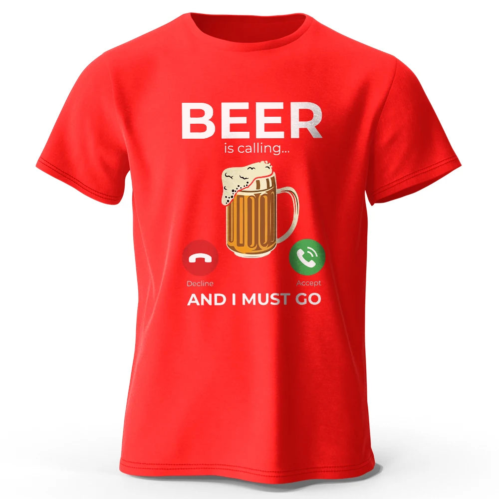 Beer Is Calling – Oversized Unisex Cotton T-Shirt