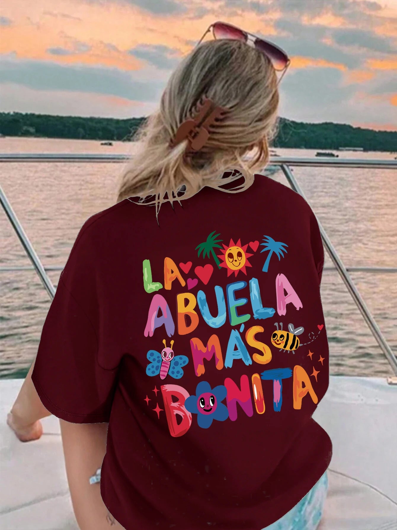 La Abuela Más Bonita Printing T Shirt Female Summer Fashion Clothes Street Breathable Short Sleeve Casual Hip Hop T-Shirts Women