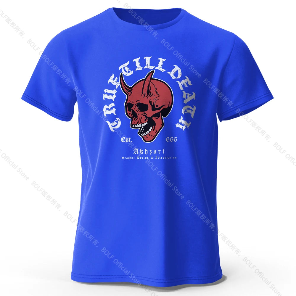 Gothic Skeleton Cotton T-Shirt