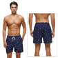 Red and White Fish Mens Shorts Beach Quick Dry Printing Swimsuit Mesh Liner